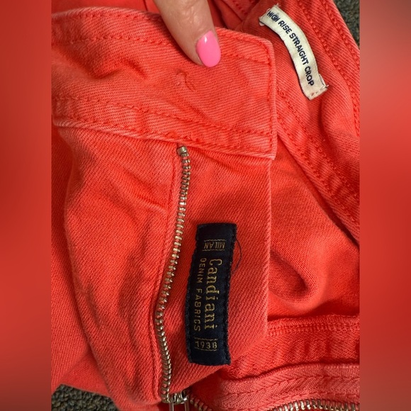 Vineyard Vines Women's Orange Straight Crop Wide Leg Raw Hem Jeans Size 28 FLAW - Picture 6 of 11